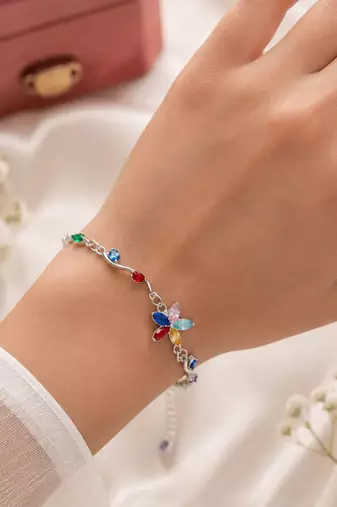 Multi color tulip bracelet with premium handmade designer finish
