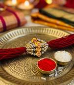 12 pieces combo multi color om design religious thread rakhis with auspicious spiritual handmade design