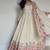 Off white embroidery silk blend  full stitched anarkali suit