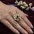 Green color kundan ring with royal handmade traditional jewelry design