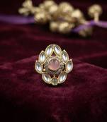 Light purple color kundan ring featuring premium traditional designer appeal