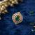 Green color kundan ring with elegant handmade ethnic jewelry appeal
