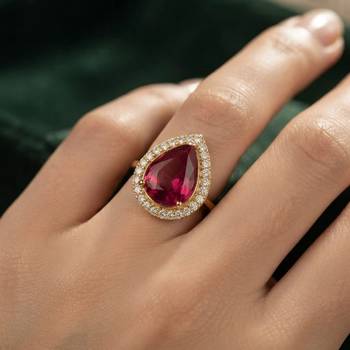 Dark pink color kundan ring featuring elegant traditional designer style 1