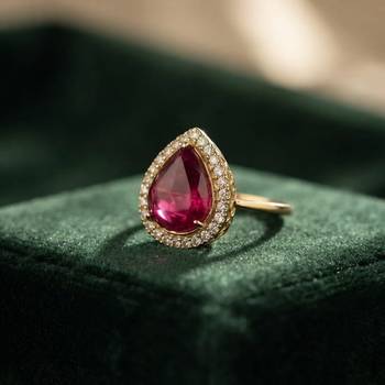Dark pink color kundan ring featuring elegant traditional designer style 2