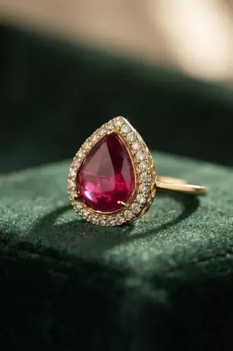 Dark pink color kundan ring featuring elegant traditional designer style