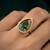 Green color kundan ring with premium traditional designer fashion style