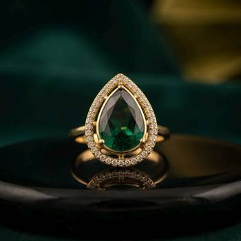 Green color kundan ring with premium traditional designer fashion style 2