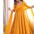 Yellow jeqauaed chanderi silk full stitched anarkali suit