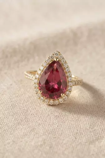 Red color kundan ring featuring graceful handmade festive jewelry appeal