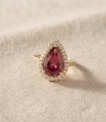 Red color kundan ring featuring graceful handmade festive jewelry appeal