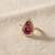 Red color kundan ring featuring graceful handmade festive jewelry appeal