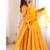 Yellow jeqauaed chanderi silk full stitched anarkali suit