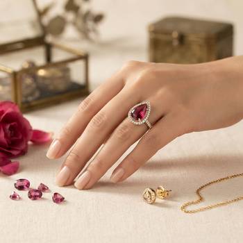 Red color kundan ring featuring graceful handmade festive jewelry appeal 3
