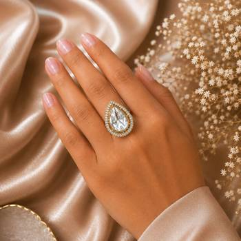 White color kundan ring featuring beautiful ethnic jewelry appeal 1