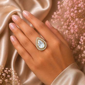 White color kundan ring featuring beautiful ethnic jewelry appeal 2