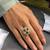 Green color kundan ring with elegant designer fashion appeal