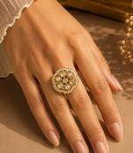 Multi color kundan ring featuring beautiful festive designer fashion style