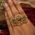 Green & rani color matte gold plated kashmiri ring with traditional designer appeal