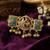 Green & rani color matte gold plated kashmiri ring featuring elegant ethnic style