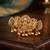 Green & maroon color matte gold plated kashmiri ring with royal handmade finish