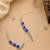 Blue & black color oxidised anklet with artistic floral motifs and elegant traditional ethnic appeal