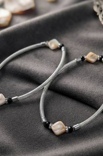 Multi color oxidised anklet with vibrant traditional patterns and stylish indian ethnic jewellery appeal