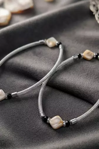 Multi color oxidised anklet with vibrant traditional patterns and stylish indian ethnic jewellery appeal