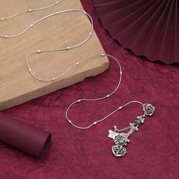 Red color oxidised kamarband with elegant traditional ethnic jewellery design for women 1