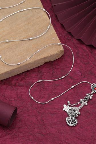Red color oxidised kamarband with elegant traditional ethnic jewellery design for women