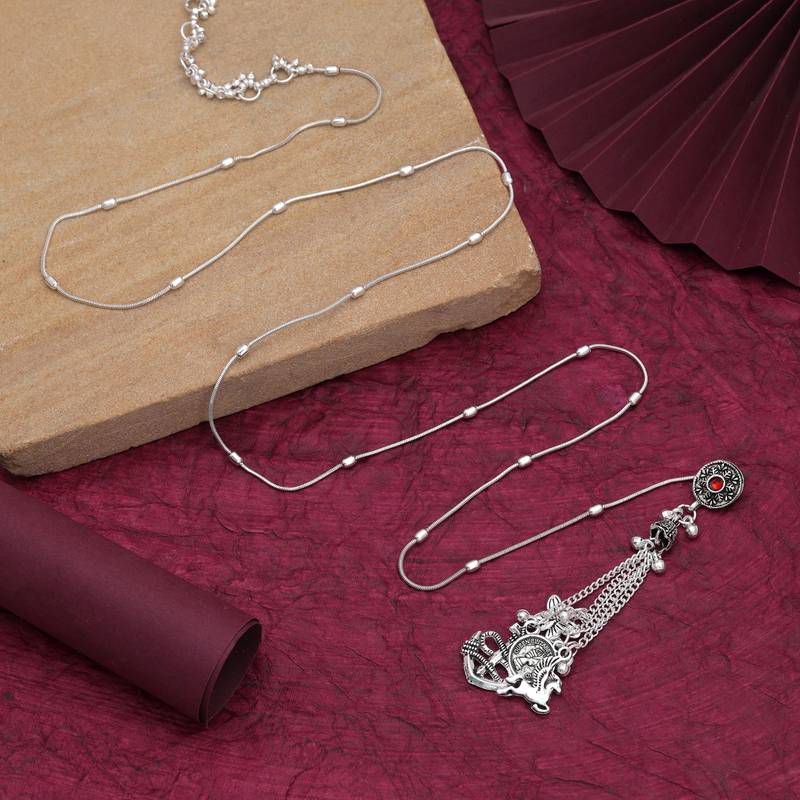 Red color oxidised kamarband with stylish festive traditional jewellery appeal for women