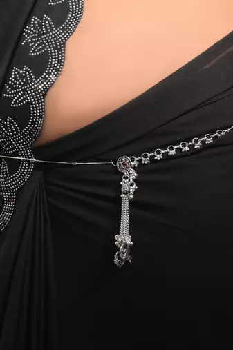Red color oxidised kamarband with stylish festive traditional jewellery appeal for women