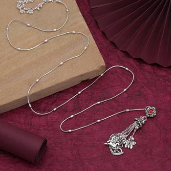 Red color oxidised kamarband with beautiful ethnic waist jewellery design for women 1
