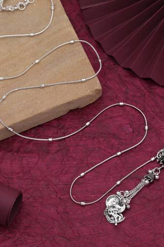 Silver color oxidised kamarband with elegant traditional ethnic jewellery design for women