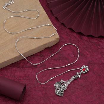 Red color oxidised kamarband with beautiful traditional waist jewellery design for women 1