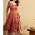 Rust embroidery silk blend  full stitched anarkali suit