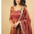 Rust embroidery silk blend  full stitched anarkali suit