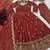 Rust embroidery silk blend  full stitched anarkali suit