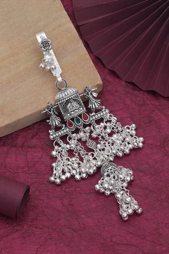 Red & green color oxidised kamar juda with stylish festive jewellery appeal