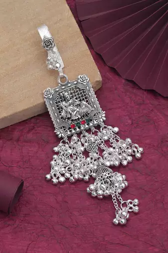 Red & green color oxidised kamar juda with beautiful traditional waist jewellery style
