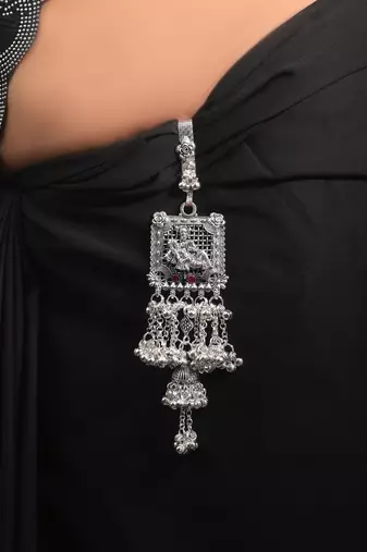 Red & green color oxidised kamar juda with beautiful traditional waist jewellery style