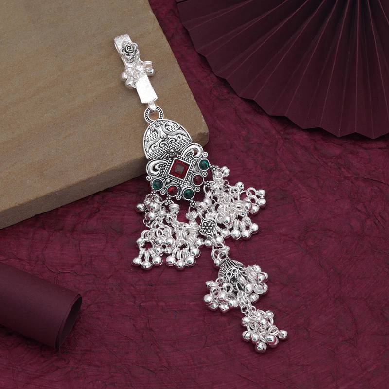 Red & green color oxidised kamar juda with graceful festive jewellery appeal