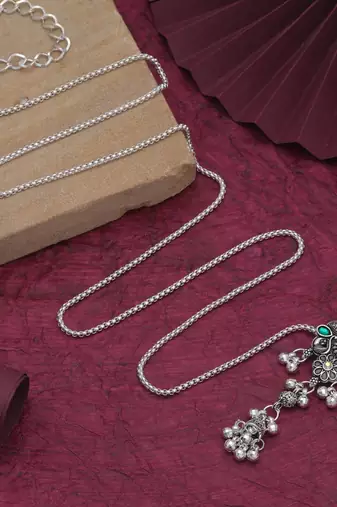 Pink & green color oxidised kamarband with beautiful traditional ethnic jewellery style