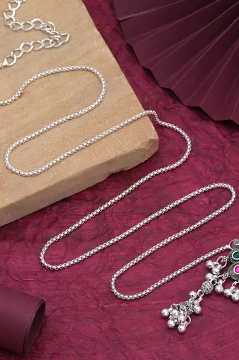 Pink & green color oxidised kamarband with elegant festive ethnic jewellery appeal
