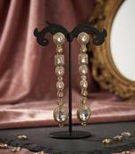White color kundan earrings with elegant traditional designer jewelry style