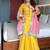Yelllow embroidery faux georgette fully stitched sarara suit set