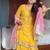 Yelllow embroidery faux georgette fully stitched sarara suit set