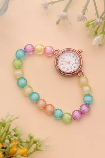 Rose gold plated watch for girls & women with designer look
