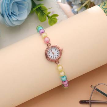 Rose gold plated watch for girls & women with designer look 1