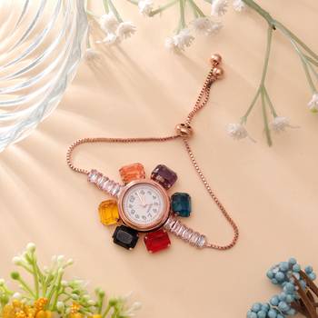 Rose gold plated watch for girls & women with designer dial 2