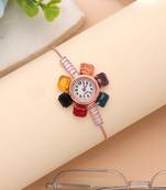 Rose gold plated watch for girls & women with designer dial